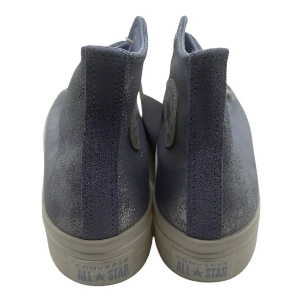 Converse Chuck Taylor All Star Lift Platform Suede Shimmer Shoes Womens 7 Lilac - Picture 8 of 9